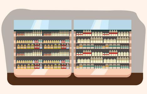 与新鲜健康的食物,在超市,选择大的有机农场产品的销售在食品商店内部